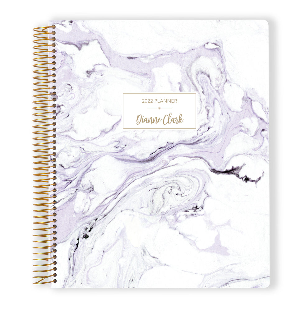8.5x11 Monthly Planner - Lavender Marble