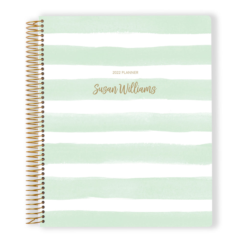 
                  
                    8.5x11 Monthly Planner - Mint Green Watercolor Stripes
                  
                