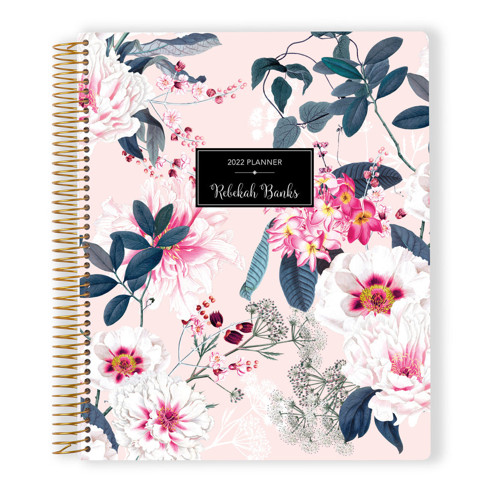 8.5x11 Monthly Planner - Pink Elegant Floral