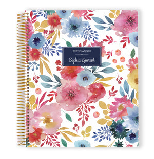
                  
                    8.5x11 Monthly Planner - White Blue Pink Watercolor Floral
                  
                
