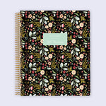 8.5x11 Student Planner - Black Meadow Floral