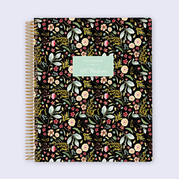 8.5x11 Student Planner - Black Meadow Floral