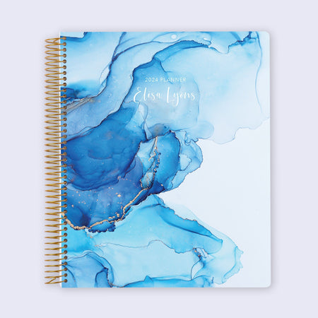 8.5x11 Student Planner - Blue Abstract Ink