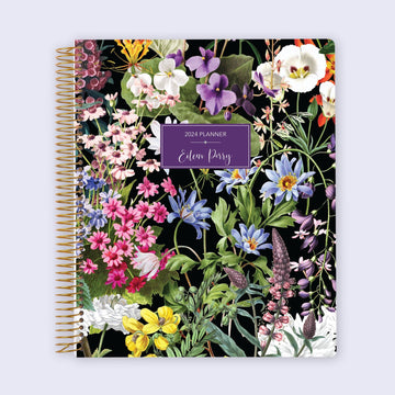 8.5x11 Student Planner - Colorful Florals Black
