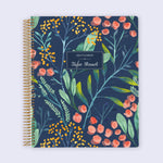 8.5x11 Student Planner - Navy Watercolor Floral