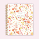 8.5x11 Teacher Planner - Field Flowers Pink