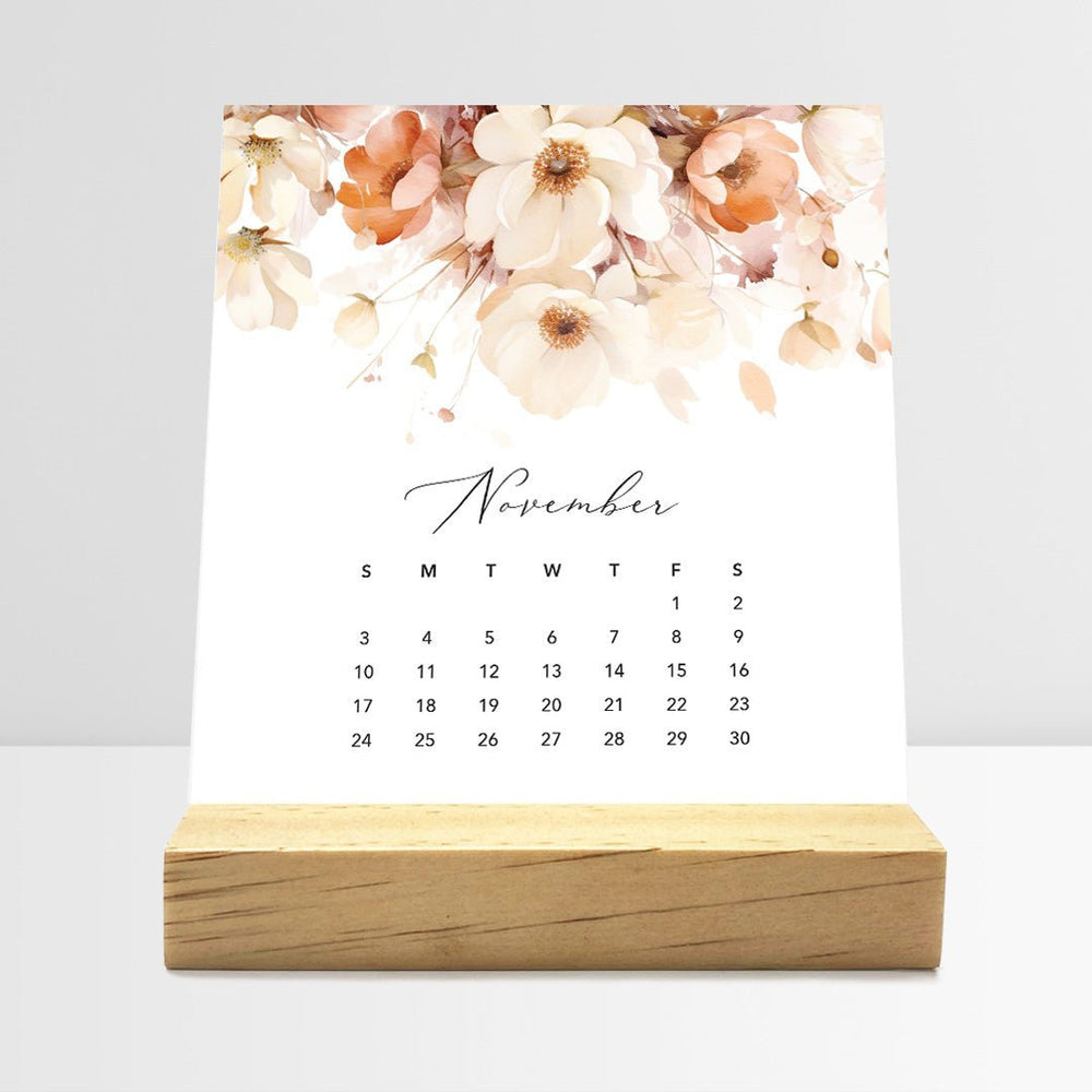 Desk Calendar (Choose Your Start Month) - Flirty Florals - Posy Paper Co. desk-calendar-choose-your-start-month-flirty-florals-posy-paper-co