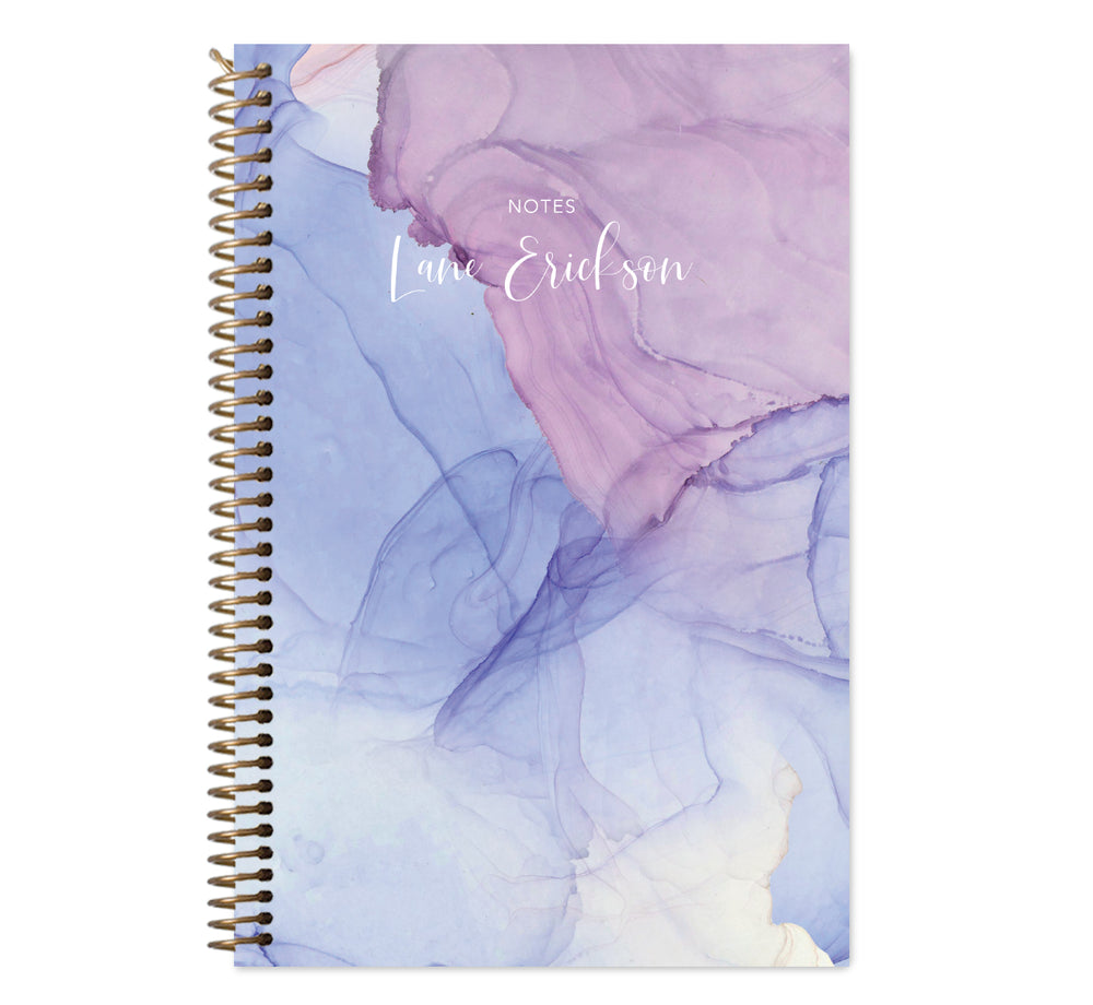 6x9 Notebook/Journal - Blue Purple Flowing Ink