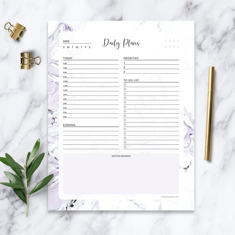 Daily Notepad - Lavender Marble