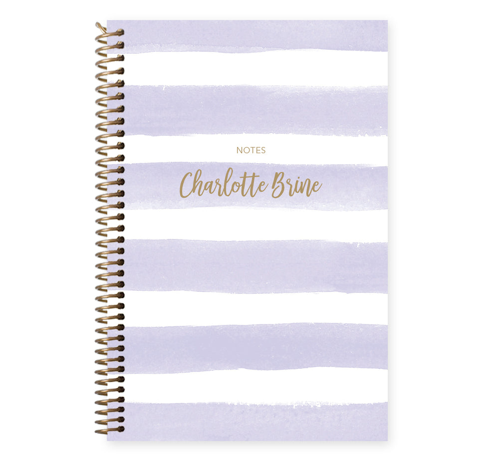 Notebook/Journal - Lavender Watercolor Stripes