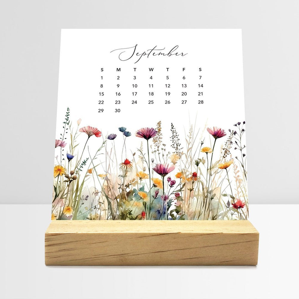 Desk Calendar (Choose Your Start Month) - Meadow Floral - Posy Paper Co. desk-calendar-choose-your-start-month-meadow-floral-posy-paper-co