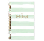 Notebook/Journal - Mint Watercolor Stripes