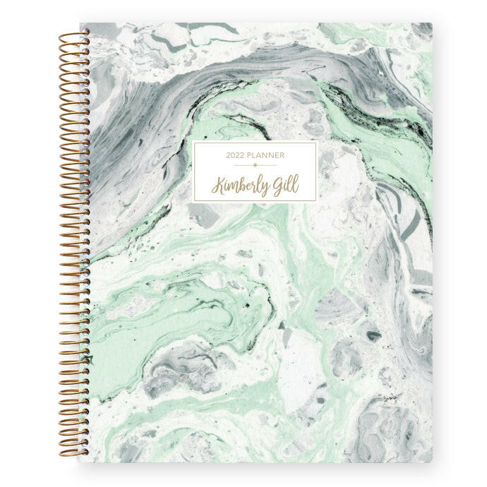 Large Weekly Planner - Mint Green Marble