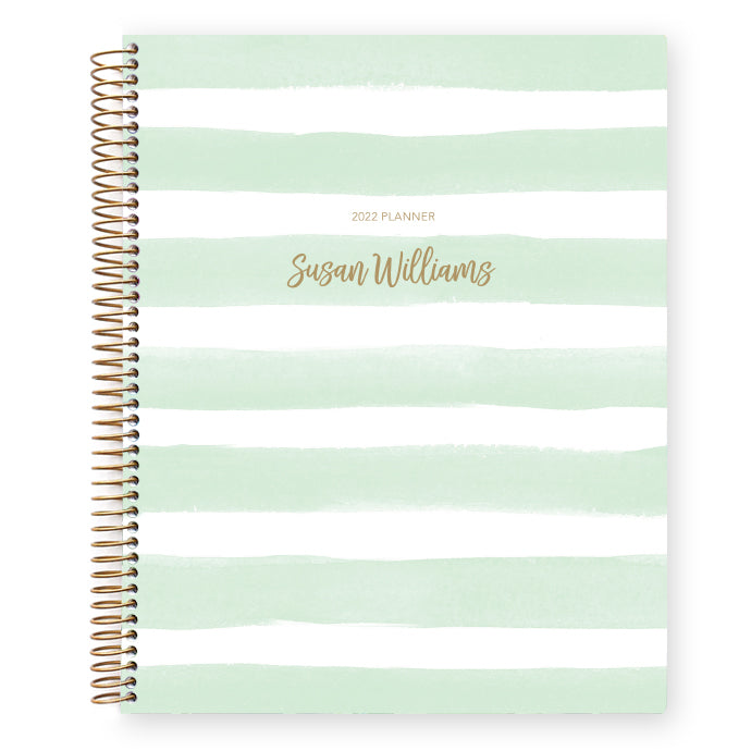 
                  
                    Large Weekly Planner - Mint Green Watercolor Stripes
                  
                