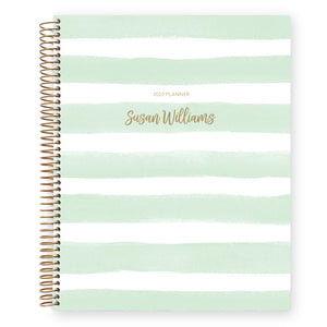 
                  
                    Large Weekly Planner - Mint Green Watercolor Stripes
                  
                