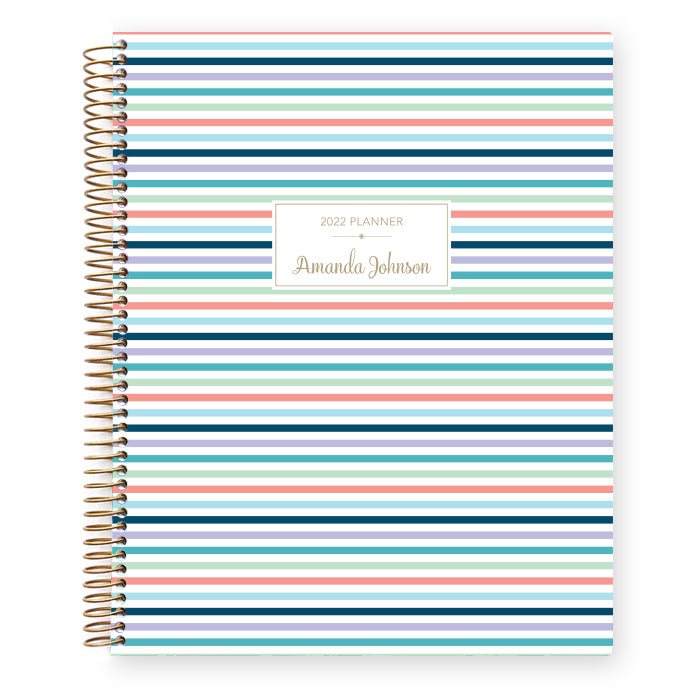 Large Weekly Planner - Colorful Small Stripes