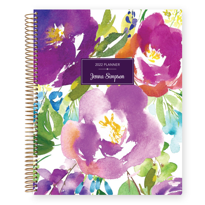 
                  
                    Large Weekly Planner - Violet Watercolor Floral
                  
                