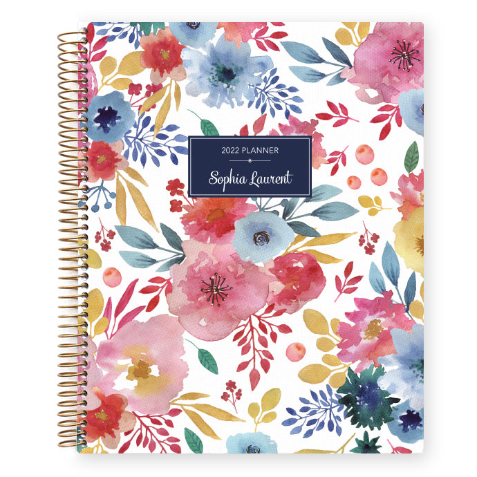 
                  
                    Large Weekly Planner - White Blue Pink Watercolor Floral
                  
                